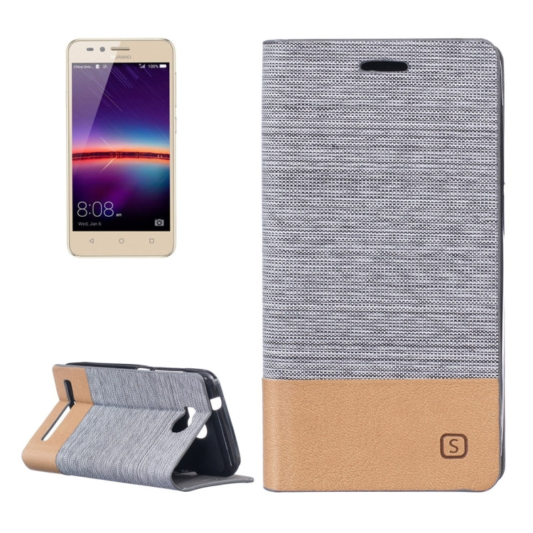 For Huawei  Y3 II Canvas Pattern PU + TPU Horizontal Flip Leather Case with Holder & Card Slots