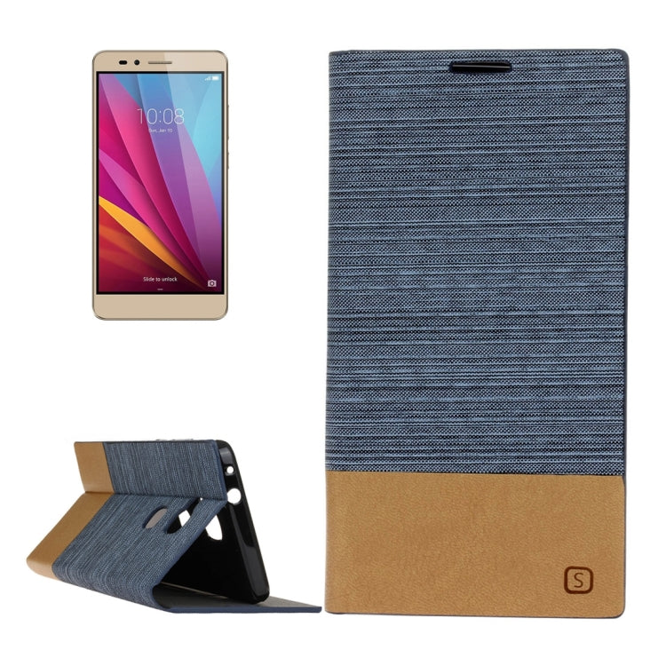For Huawei  Honor 5X Canvas Pattern PU + TPU Horizontal Flip Leather Case with Holder & Card Slots