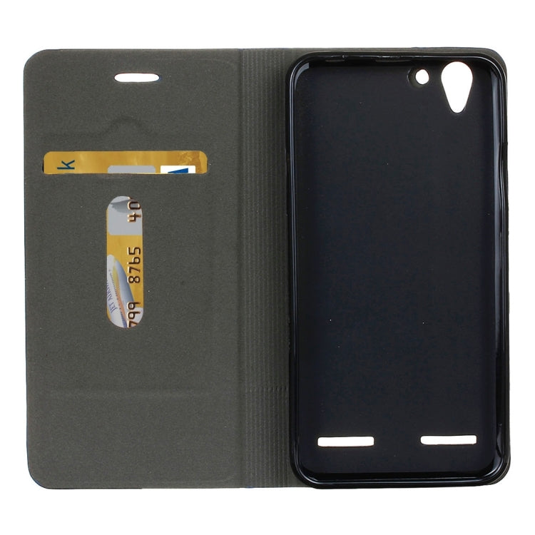For Lenovo  Vibe K5 Canvas Pattern PU + TPU Horizontal Flip Leather Case with Holder & Card Slots