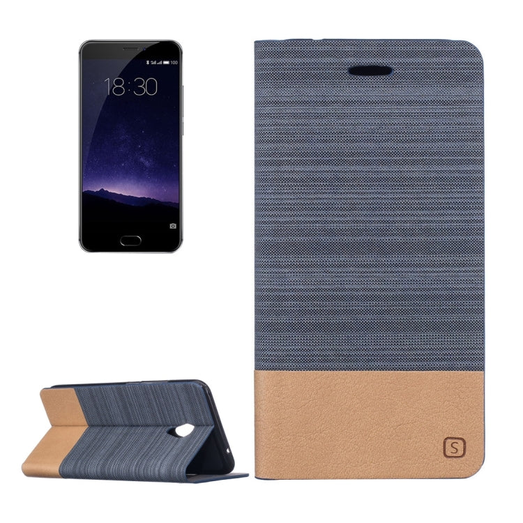 For Meizu  MX6 Canvas Pattern PU + TPU Horizontal Flip Leather Case with Holder & Card Slots