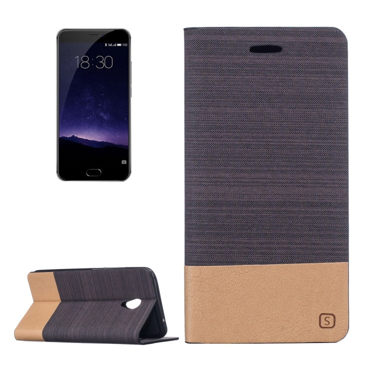 For Meizu  MX6 Canvas Pattern PU + TPU Horizontal Flip Leather Case with Holder & Card Slots