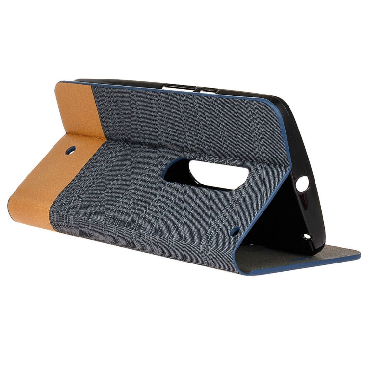 For Motorola Moto X Play Canvas Pattern PU + TPU Horizontal Flip Leather Case with Holder & Card Slots