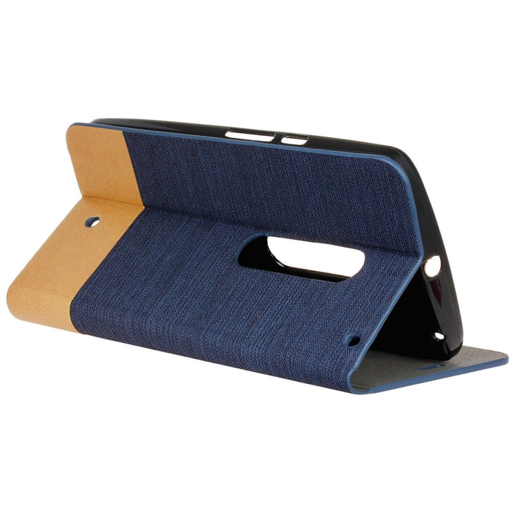For Motorola Moto X Play Canvas Pattern PU + TPU Horizontal Flip Leather Case with Holder & Card Slots