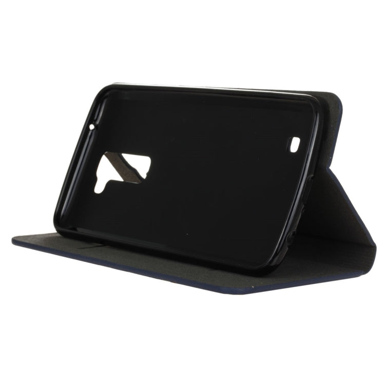 LG K10 Canvas Pattern PU + TPU Horizontal Flip Leather Case with Holder & Card Slots