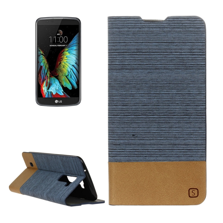 LG K10 Canvas Pattern PU + TPU Horizontal Flip Leather Case with Holder & Card Slots