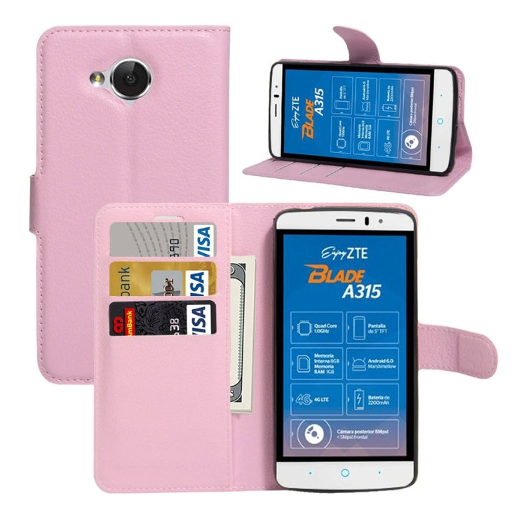 For ZTE Blade A315 Mini Litchi Texture Horizontal Flip PU Leather Case with Holder & Card Slots & Wallet