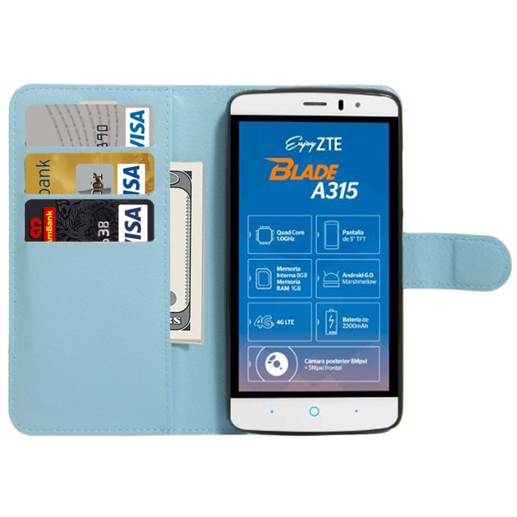 For ZTE Blade A315 Mini Litchi Texture Horizontal Flip PU Leather Case with Holder & Card Slots & Wallet