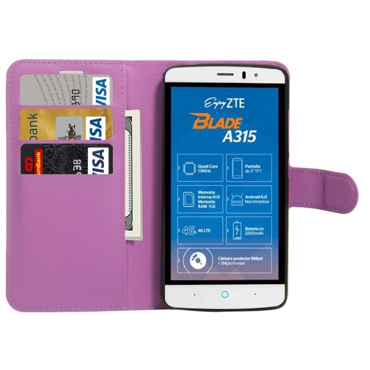 For ZTE Blade A315 Mini Litchi Texture Horizontal Flip PU Leather Case with Holder & Card Slots & Wallet