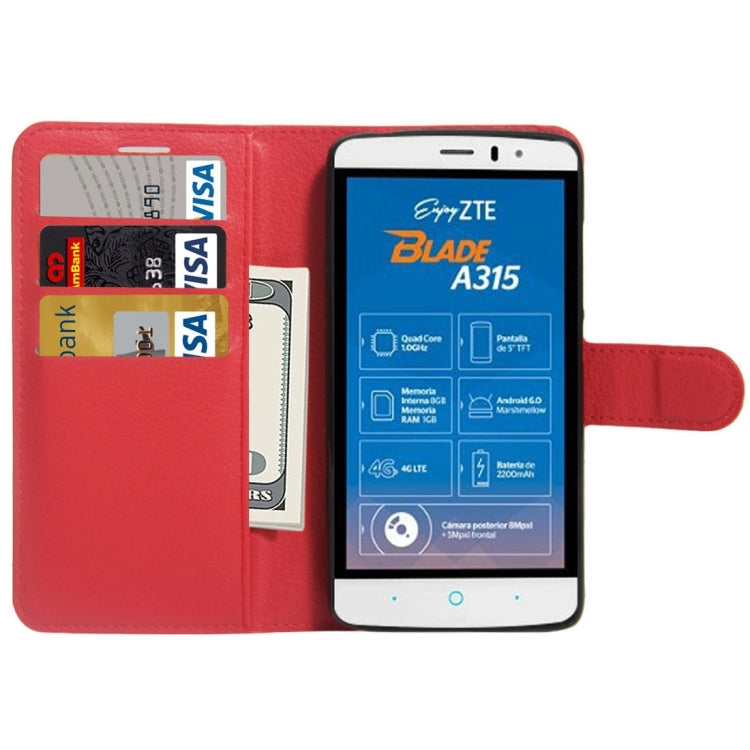 For ZTE Blade A315 Mini Litchi Texture Horizontal Flip PU Leather Case with Holder & Card Slots & Wallet