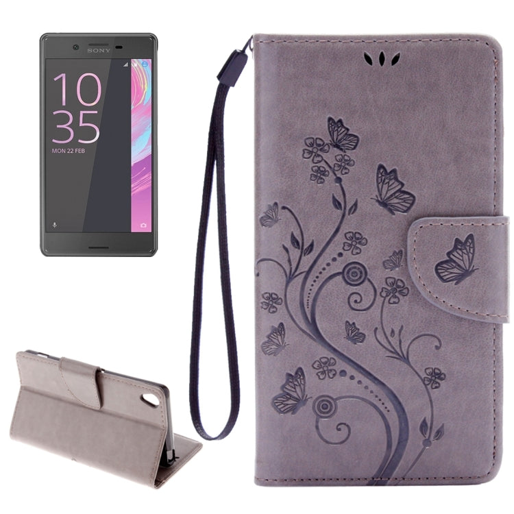 For Sony Xperia XA Butterflies Embossing Horizontal Flip Leather Case with Holder & Card Slots & Wallet & Lanyard