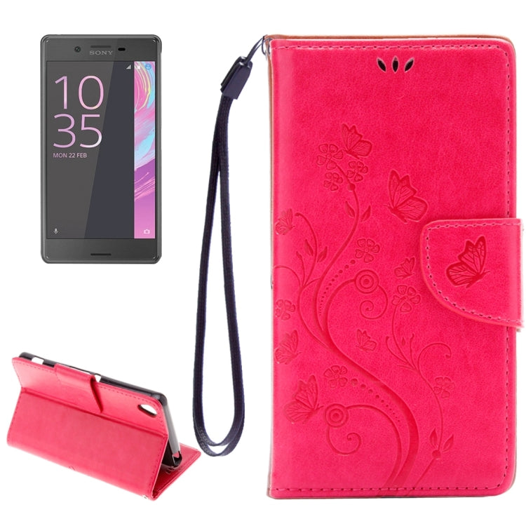 For Sony Xperia XA Butterflies Embossing Horizontal Flip Leather Case with Holder & Card Slots & Wallet & Lanyard