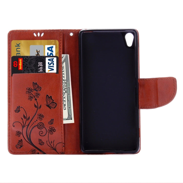 For Sony Xperia X Performance Butterflies Embossing Horizontal Flip Leather Case with Holder & Card Slots & Wallet & Lanyard