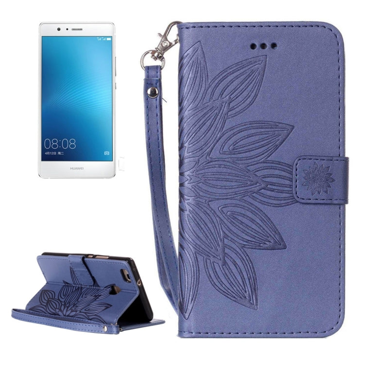 For Huawei  P9 Lite Crazy Horse Texture Half Flower Printing Horizontal Flip Leather Case with Holder & Card Slots & Wallet & Lanyard