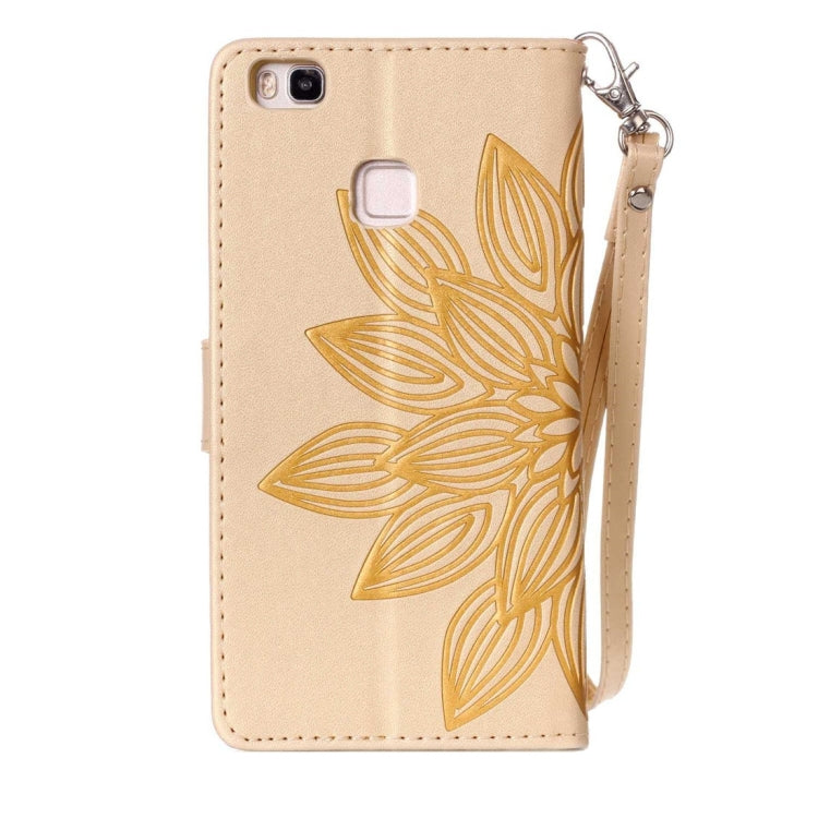 For Huawei  P9 Lite Crazy Horse Texture Half Flower Printing Horizontal Flip Leather Case with Holder & Card Slots & Wallet & Lanyard
