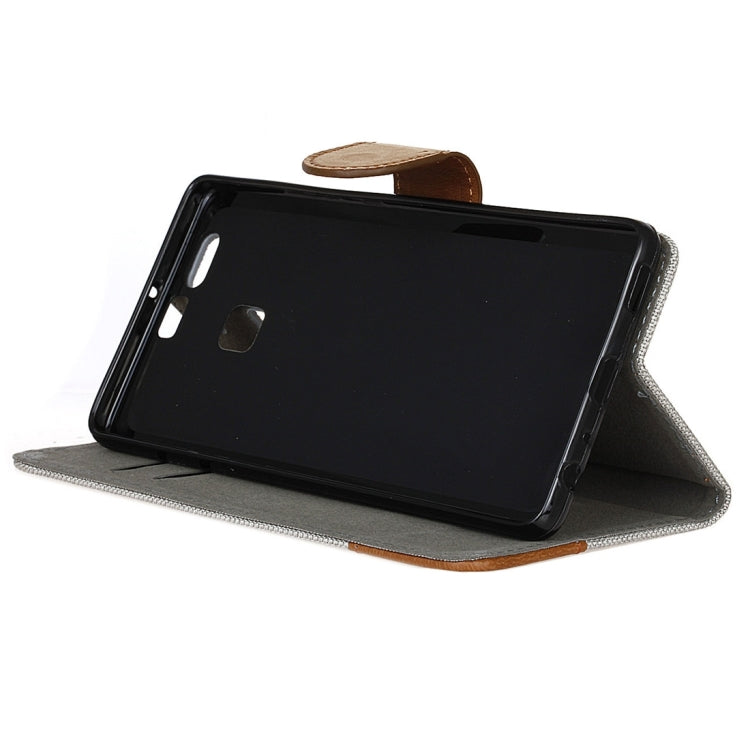 For Huawei  P9 Denim Texture Horizontal Flip Leather Case with Holder & Card Slots
