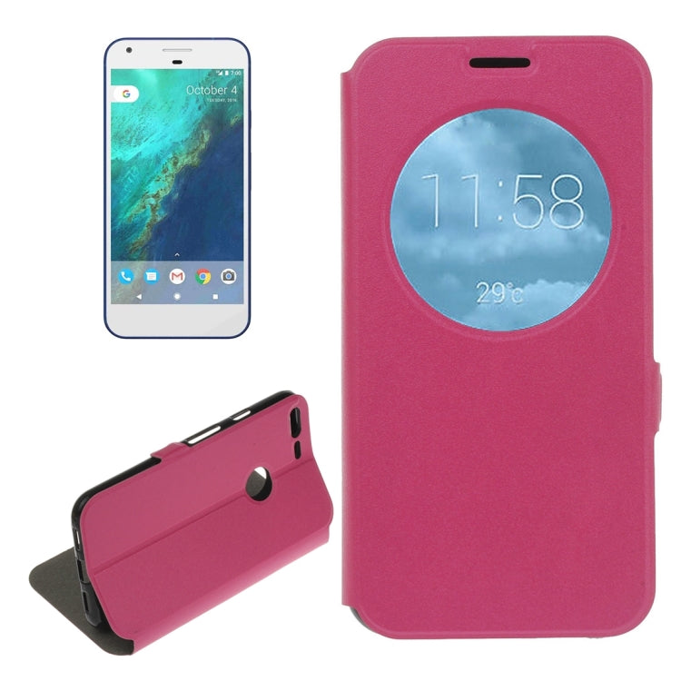 For Google Pixel XL Horizontal Flip Leather Case with Call Display ID & Holder