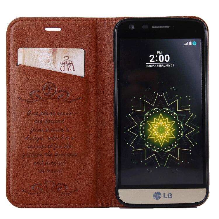 For LG G5 Lambskin Texture Horizontal Flip Magnetic Leather Case with Holder and Card Slot