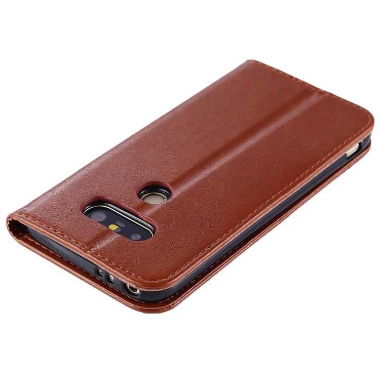 For LG G5 Lambskin Texture Horizontal Flip Magnetic Leather Case with Holder and Card Slot