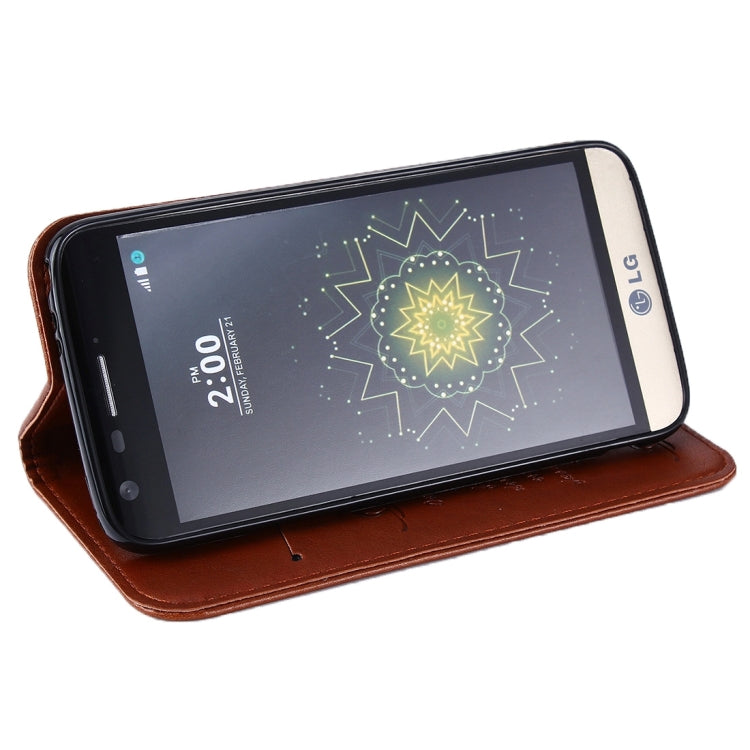 For LG G5 Lambskin Texture Horizontal Flip Magnetic Leather Case with Holder and Card Slot