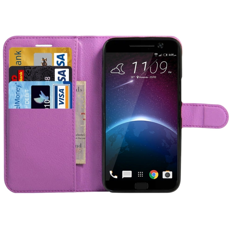 For HTC 10 Litchi Texture Horizontal Flip Leather Case with Holder & Card Slots & Wallet