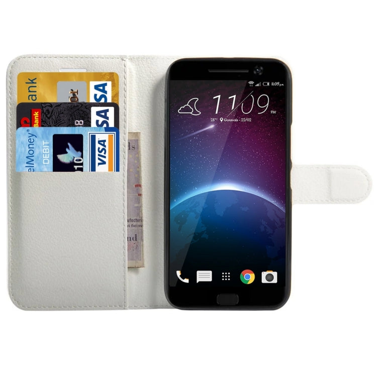 For HTC 10 Litchi Texture Horizontal Flip Leather Case with Holder & Card Slots & Wallet