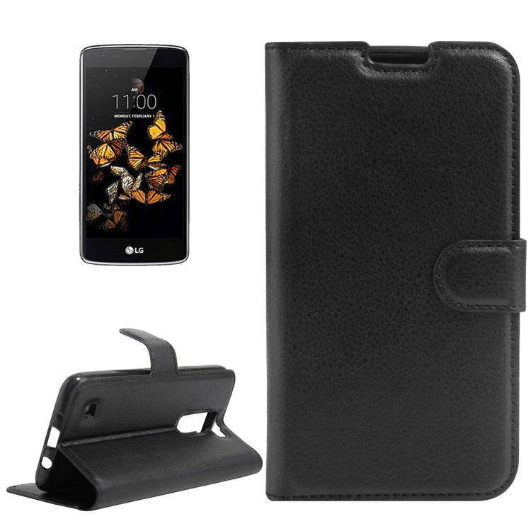 For LG K8 Litchi Texture Horizontal Flip Leather Case with Holder & Card Slots & Wallet