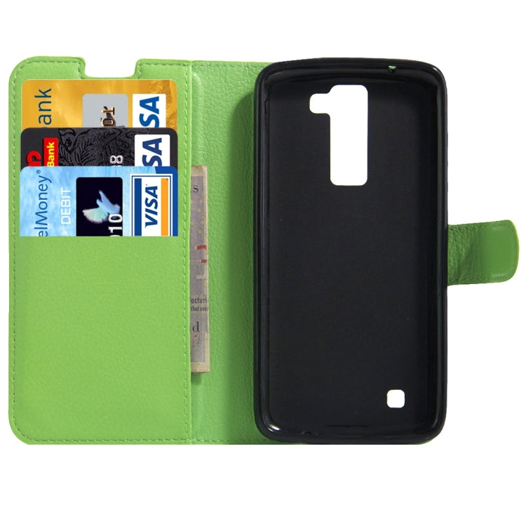 For LG K8 Litchi Texture Horizontal Flip Leather Case with Holder & Card Slots & Wallet