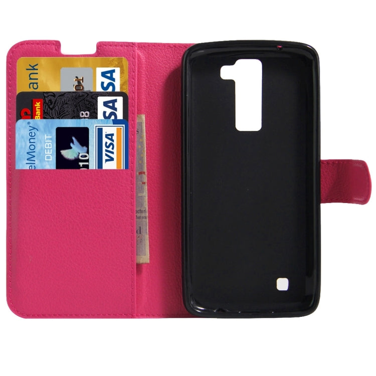 For LG K8 Litchi Texture Horizontal Flip Leather Case with Holder & Card Slots & Wallet