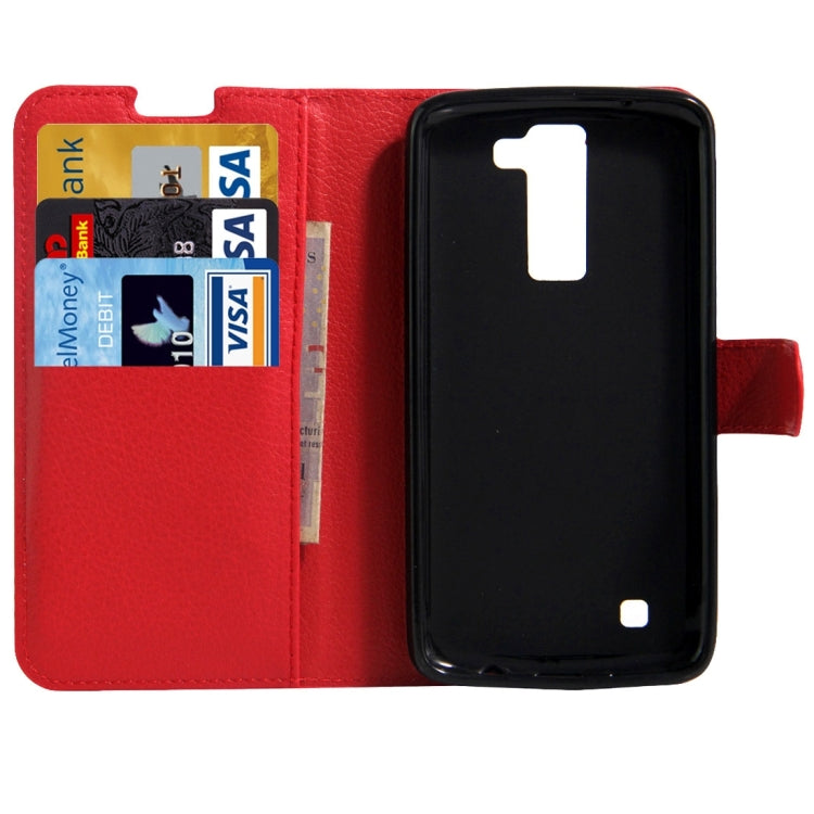 For LG K8 Litchi Texture Horizontal Flip Leather Case with Holder & Card Slots & Wallet