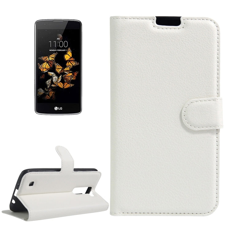 For LG K8 Litchi Texture Horizontal Flip Leather Case with Holder & Card Slots & Wallet