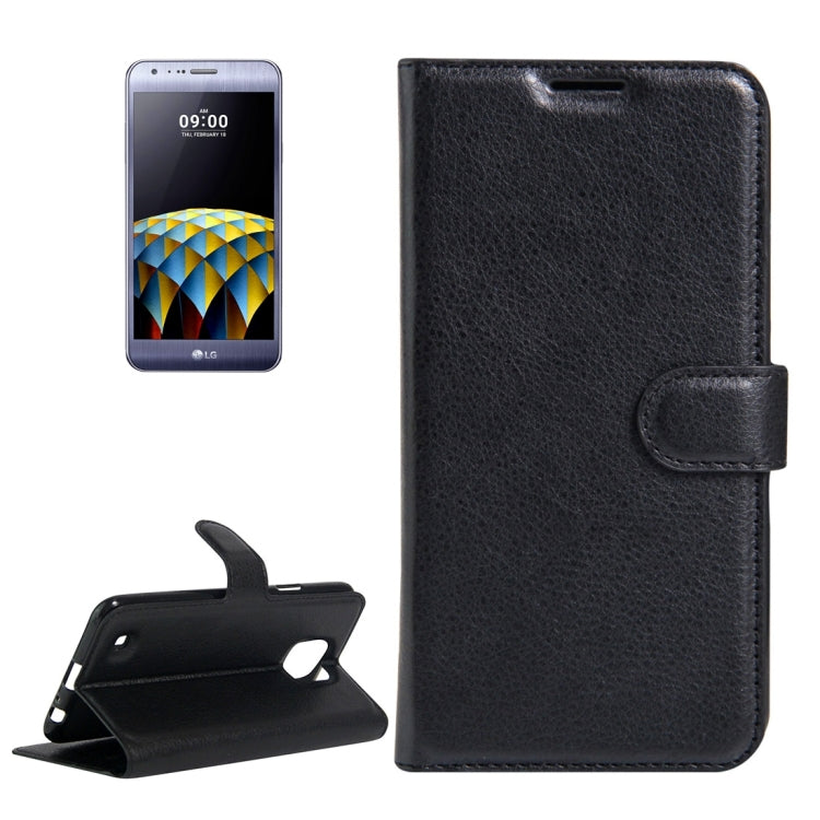 For LG X Cam Litchi Texture Horizontal Flip Leather Case with Holder & Card Slots & Wallet