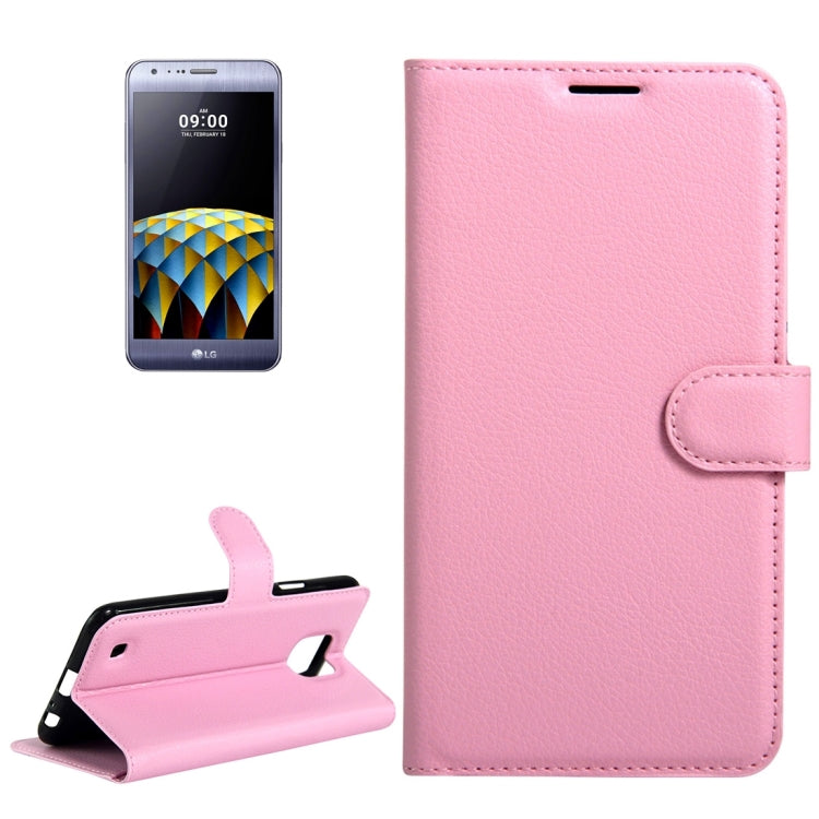 For LG X Cam Litchi Texture Horizontal Flip Leather Case with Holder & Card Slots & Wallet