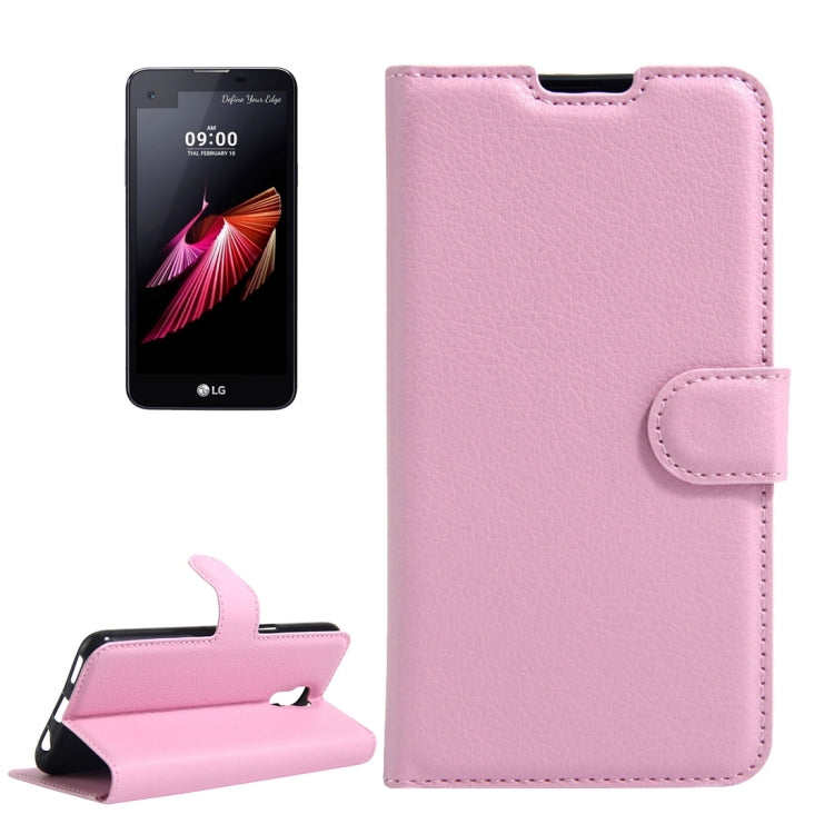 For LG X Screen Litchi Texture Horizontal Flip Leather Case with Holder & Card Slots & Wallet