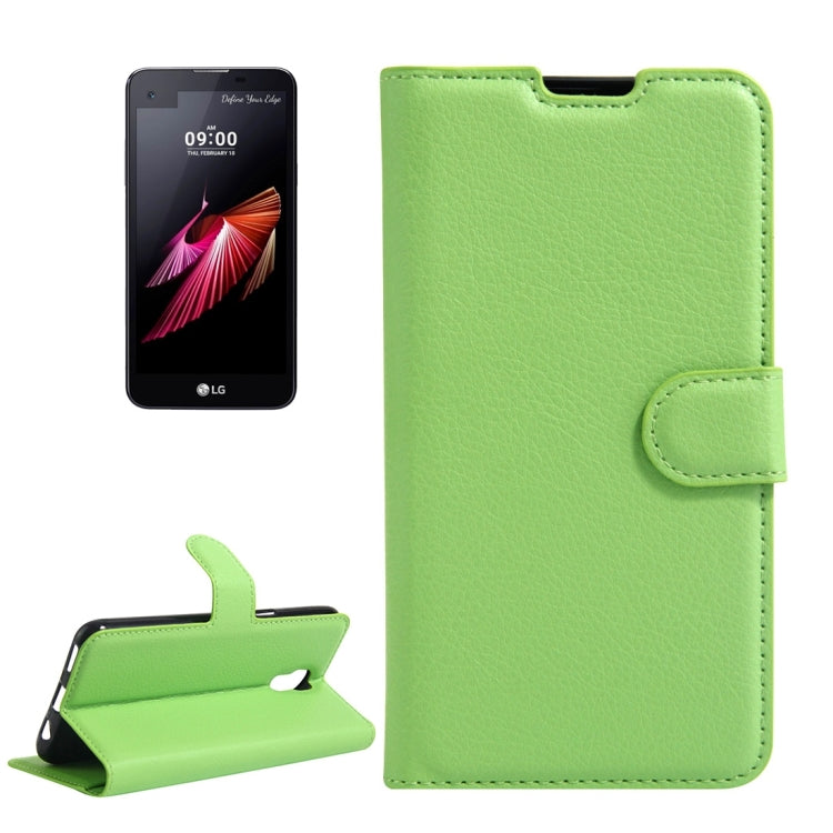 For LG X Screen Litchi Texture Horizontal Flip Leather Case with Holder & Card Slots & Wallet