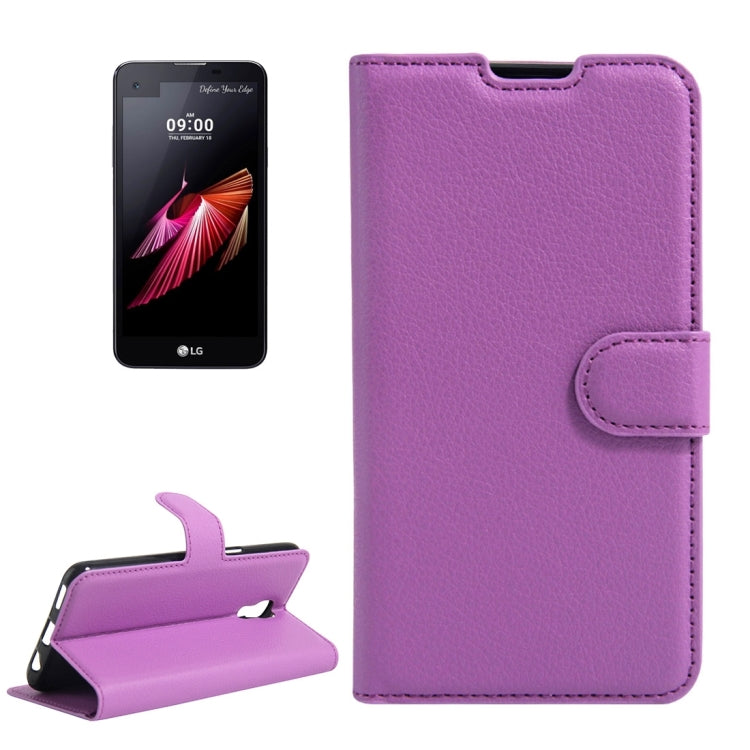 For LG X Screen Litchi Texture Horizontal Flip Leather Case with Holder & Card Slots & Wallet