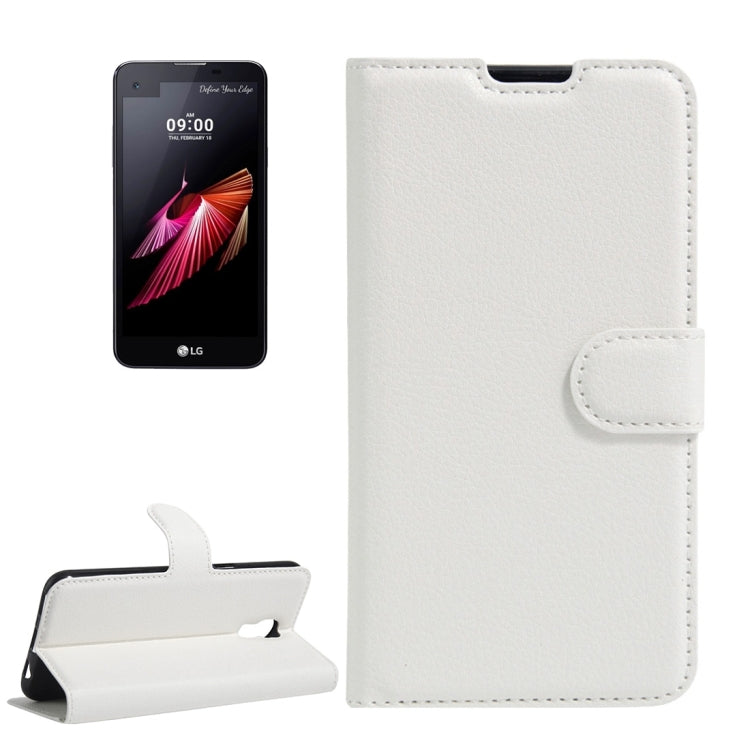 For LG X Screen Litchi Texture Horizontal Flip Leather Case with Holder & Card Slots & Wallet