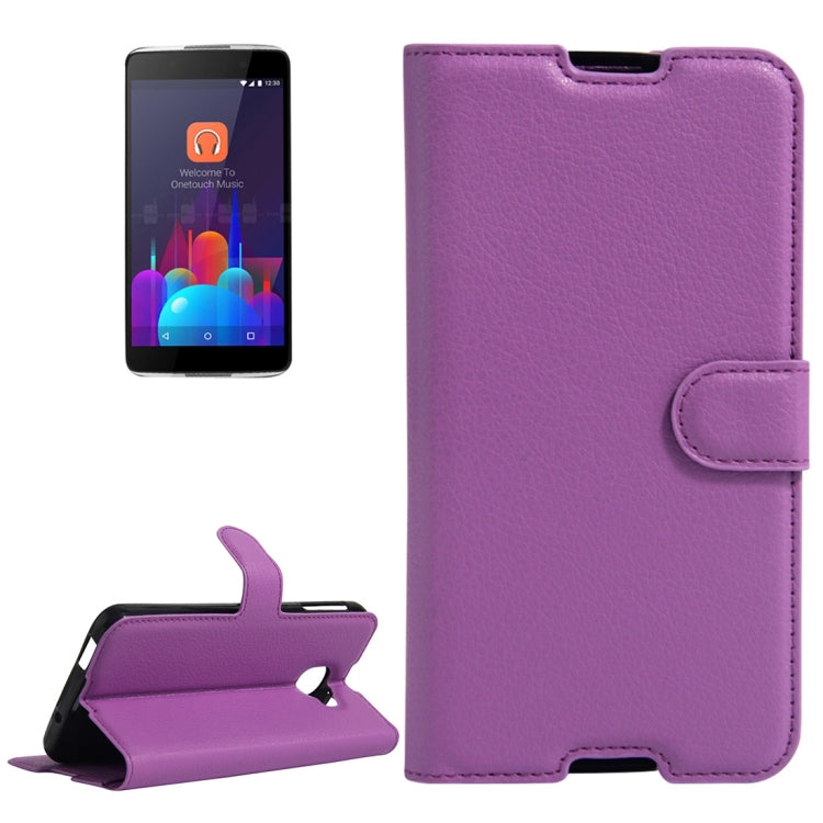 Alcatel TCL idol 4S Litchi Texture Horizontal Flip Genuine Leather Case with Holder & Card Slots & Wallet