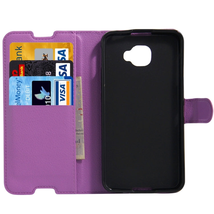 Alcatel TCL idol 4S Litchi Texture Horizontal Flip Genuine Leather Case with Holder & Card Slots & Wallet