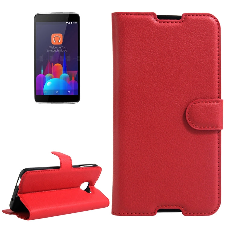 Alcatel TCL idol 4S Litchi Texture Horizontal Flip Genuine Leather Case with Holder & Card Slots & Wallet