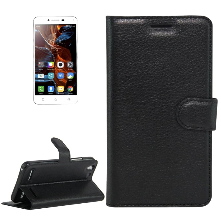 For Lenovo  VIBE K5 Litchi Texture Horizontal Flip Genuine Leather Case with Holder & Card Slots & Wallet