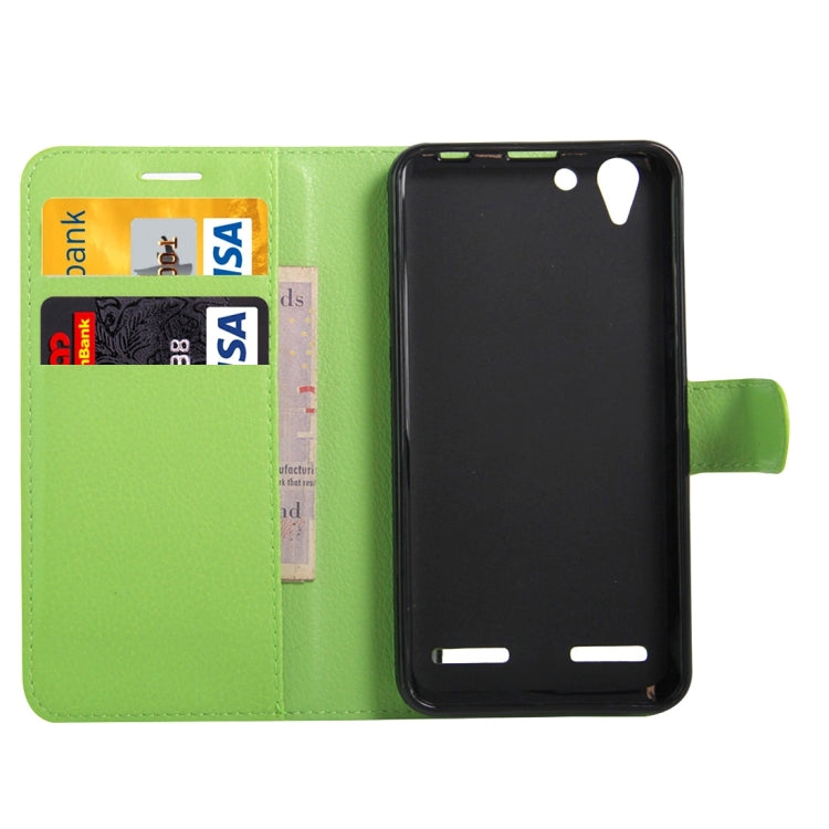 For Lenovo  VIBE K5 Litchi Texture Horizontal Flip Genuine Leather Case with Holder & Card Slots & Wallet