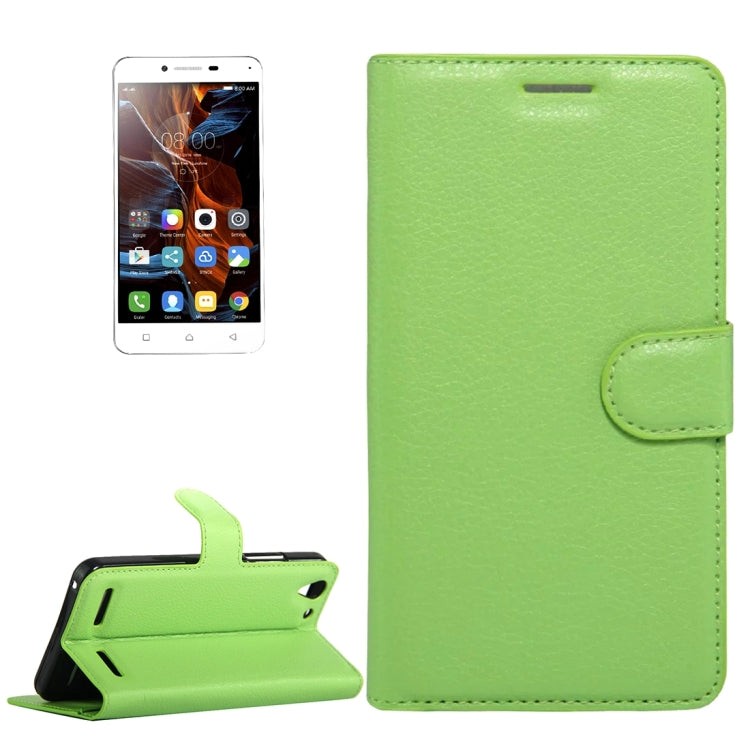 For Lenovo  VIBE K5 Litchi Texture Horizontal Flip Genuine Leather Case with Holder & Card Slots & Wallet