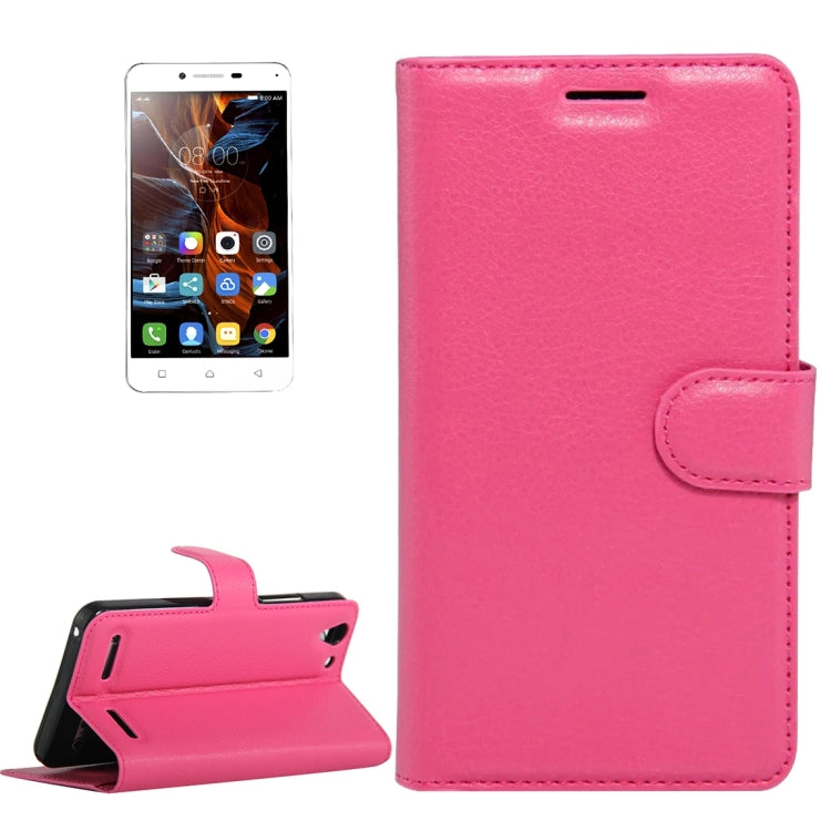 For Lenovo  VIBE K5 Litchi Texture Horizontal Flip Genuine Leather Case with Holder & Card Slots & Wallet