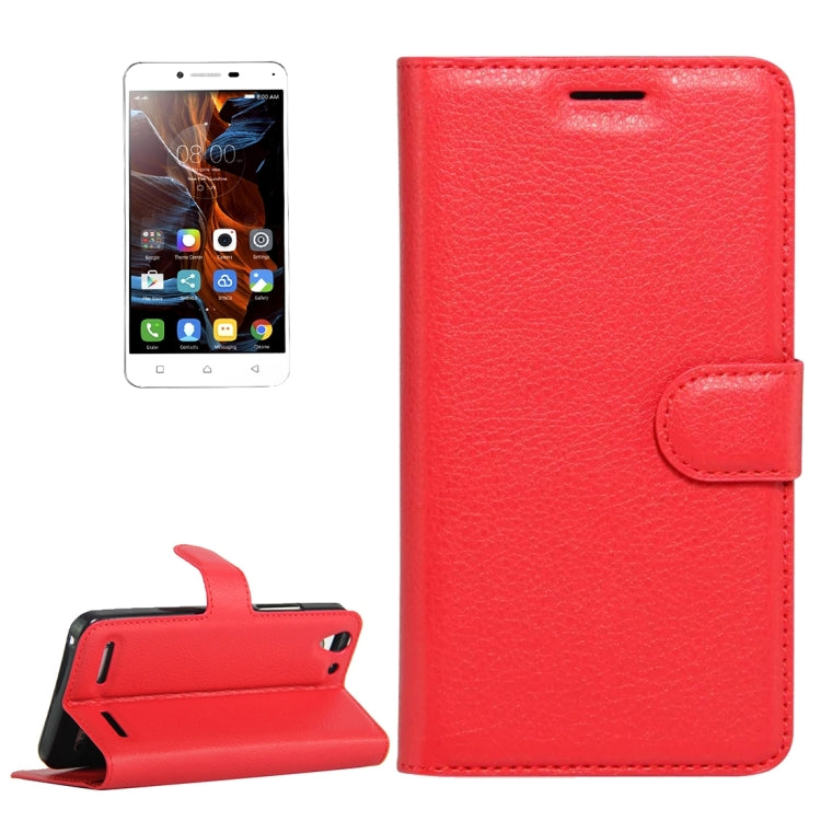 For Lenovo  VIBE K5 Litchi Texture Horizontal Flip Genuine Leather Case with Holder & Card Slots & Wallet