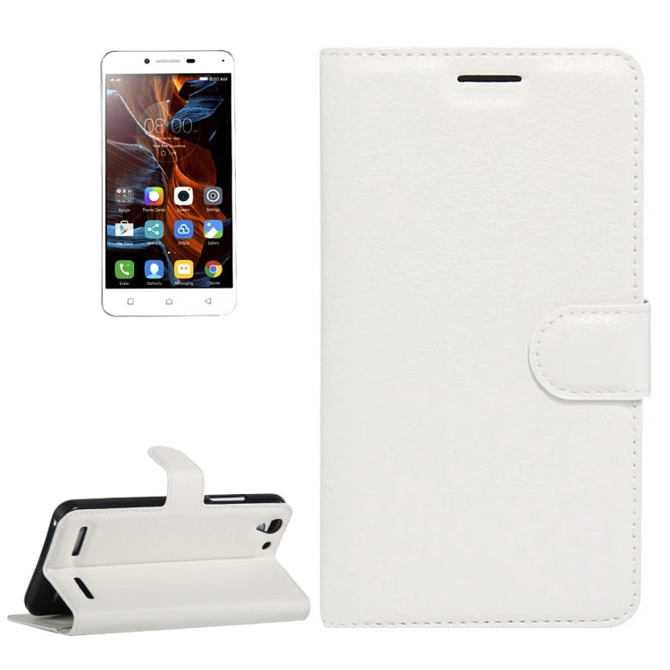 For Lenovo  VIBE K5 Litchi Texture Horizontal Flip Genuine Leather Case with Holder & Card Slots & Wallet