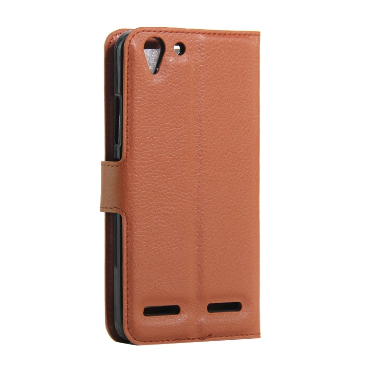 For Lenovo  VIBE K5 Litchi Texture Horizontal Flip Genuine Leather Case with Holder & Card Slots & Wallet