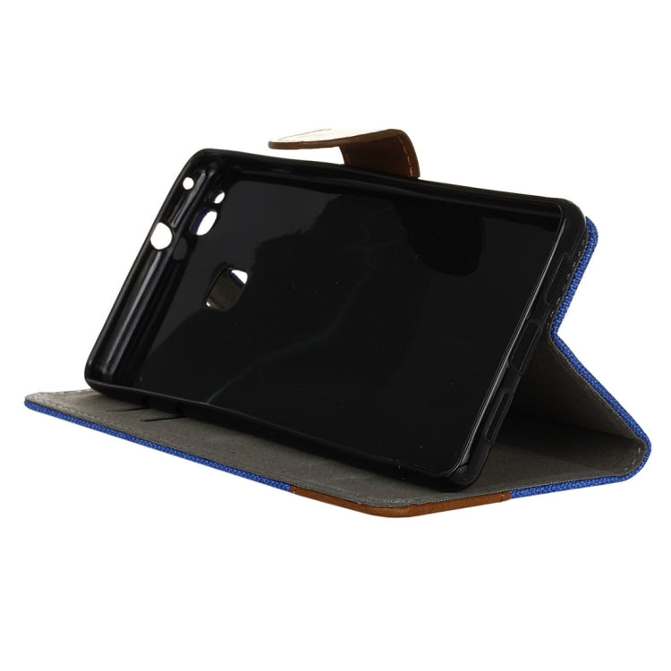 For Huawei  P9 Lite Denim Texture Horizontal Flip Leather Case with Holder & Card Slots