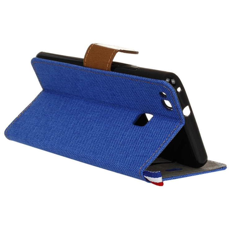 For Huawei  P9 Lite Denim Texture Horizontal Flip Leather Case with Holder & Card Slots