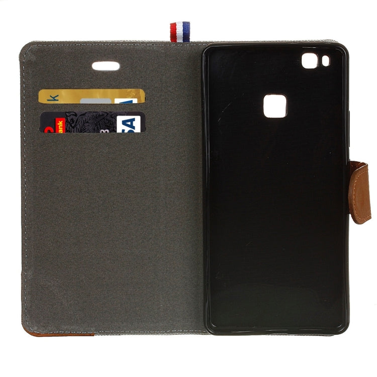 For Huawei  P9 Lite Denim Texture Horizontal Flip Leather Case with Holder & Card Slots