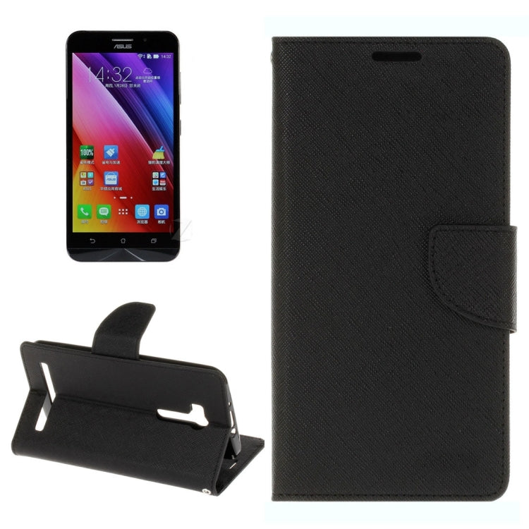 For Asus ZenFone Max / ZC550KL 5.5 Inch Cross Texture Horizontal Flip Leather Case with Holder & Card Slots & Wallet